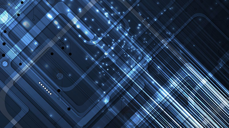Stylized lines representing the flow of data through a circuit
