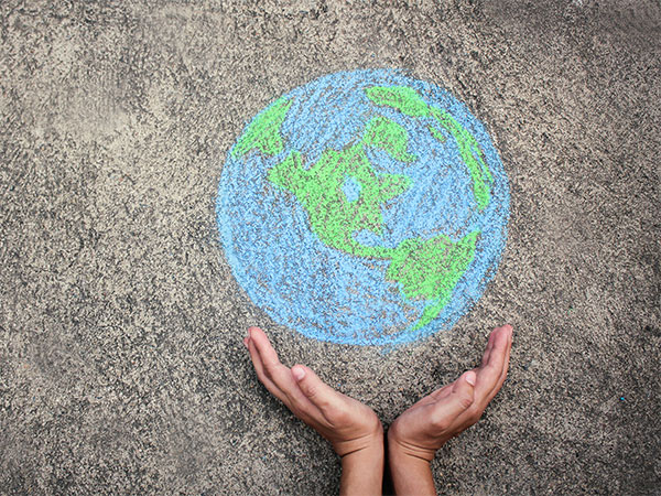 Chalk drawing of the world