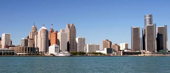 Skyline of Detroit, MI