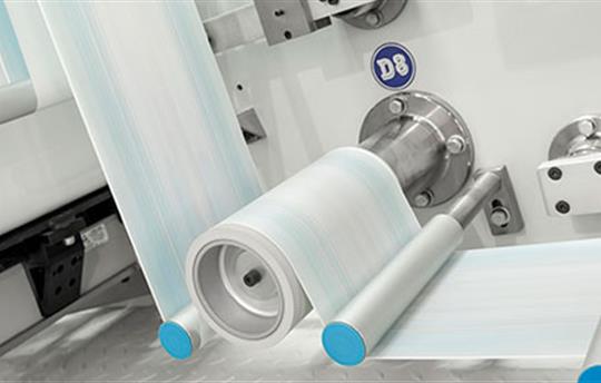 printing equipment with a roll of paper in use